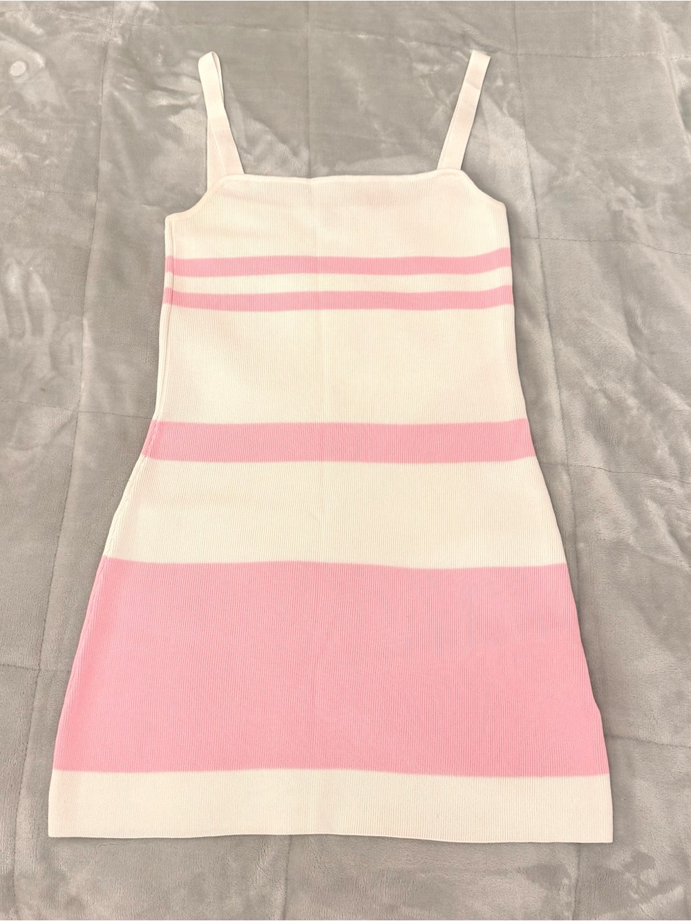 Tiger Mist Pink and White Striped Bodycon Mini Dress